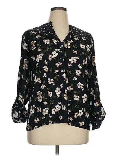 Pre-owned Collective Concepts 3/4 Sleeve Blouse In Black