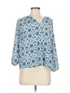 Collective Concepts 3/4 Sleeve Blouse In Blue