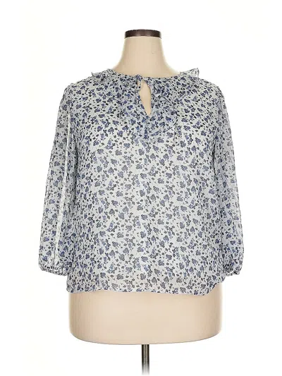 Pre-owned Collective Concepts 3/4 Sleeve Blouse In Blue
