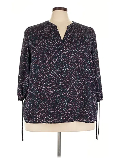 Pre-owned Collective Concepts 3/4 Sleeve Blouse In Blue
