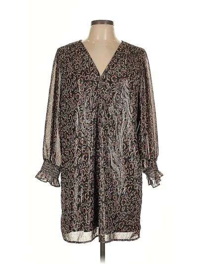 Pre-owned Collective Concepts 3/4 Sleeve Blouse In Brown