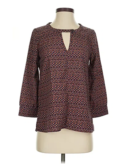 Pre-owned Collective Concepts 3/4 Sleeve Blouse In Brown