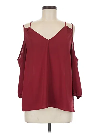 Pre-owned Collective Concepts 3/4 Sleeve Blouse In Burgundy