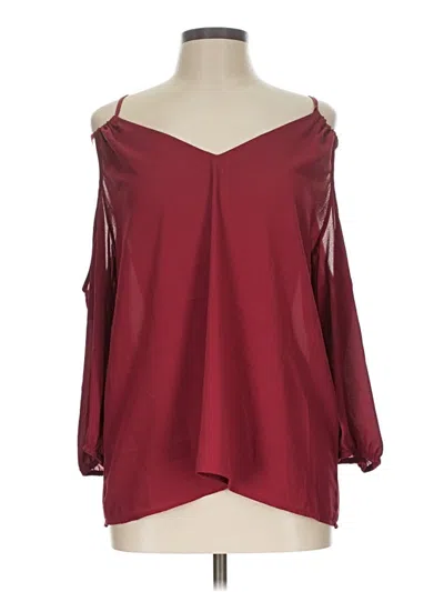 Pre-owned Collective Concepts 3/4 Sleeve Blouse In Burgundy