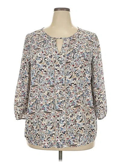 Pre-owned Collective Concepts 3/4 Sleeve Blouse In Gray