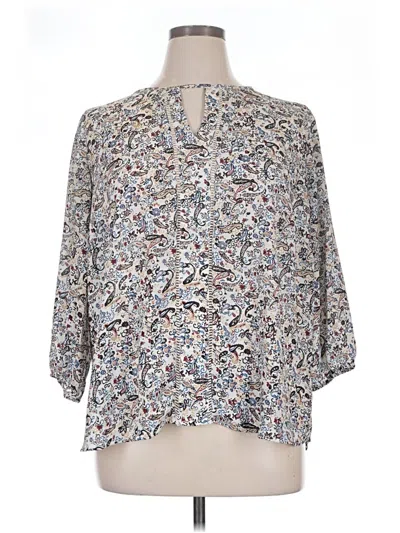 Pre-owned Collective Concepts 3/4 Sleeve Blouse In Gray