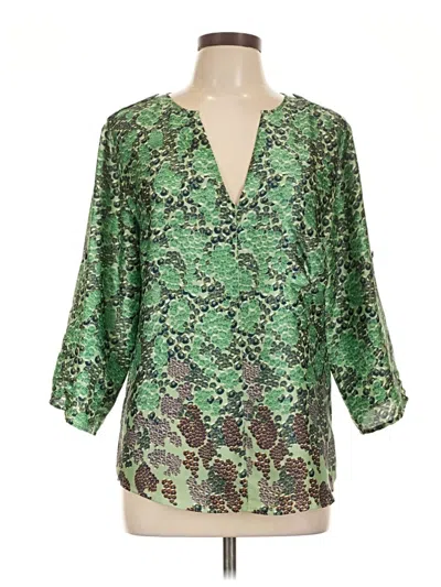 Pre-owned Collective Concepts 3/4 Sleeve Blouse In Green