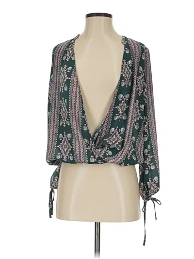 Pre-owned Collective Concepts 3/4 Sleeve Blouse In Green