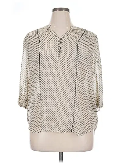 Pre-owned Collective Concepts 3/4 Sleeve Blouse In Ivory