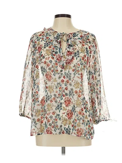 Pre-owned Collective Concepts 3/4 Sleeve Blouse In Ivory