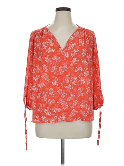Pre-owned Collective Concepts 3/4 Sleeve Blouse In Orange