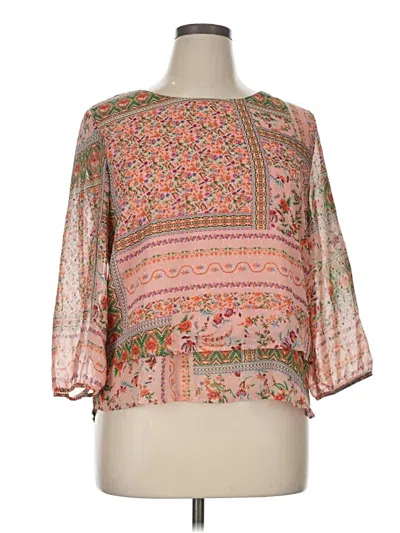 Pre-owned Collective Concepts 3/4 Sleeve Blouse In Pink