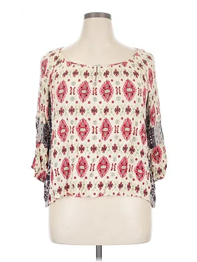 Pre-owned Collective Concepts 3/4 Sleeve Blouse In Pink