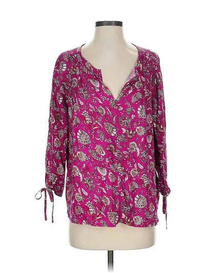 Pre-owned Collective Concepts 3/4 Sleeve Blouse In Purple