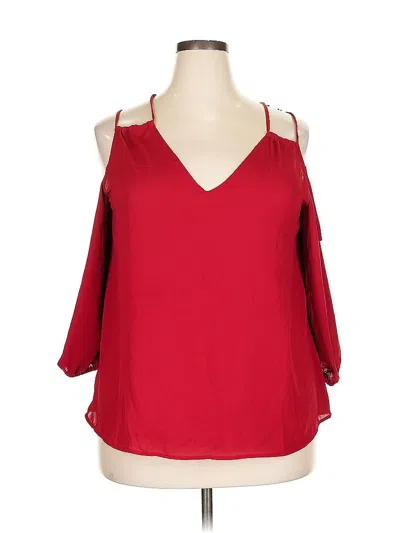 Pre-owned Collective Concepts 3/4 Sleeve Blouse In Red
