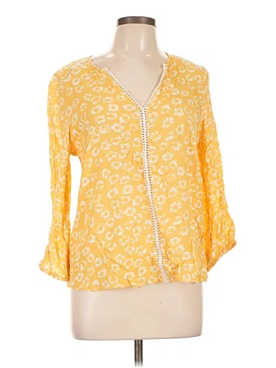 Pre-owned Collective Concepts 3/4 Sleeve Blouse In Yellow