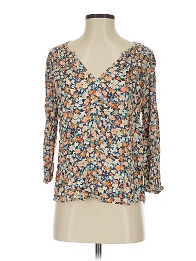 Pre-owned Collective Concepts 3/4 Sleeve T-shirt In Brown