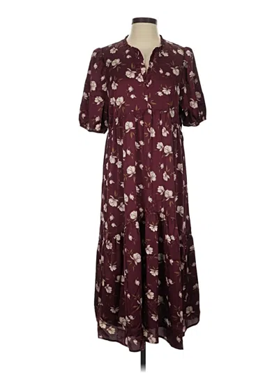Pre-owned Collective Concepts Casual Dress In Burgundy