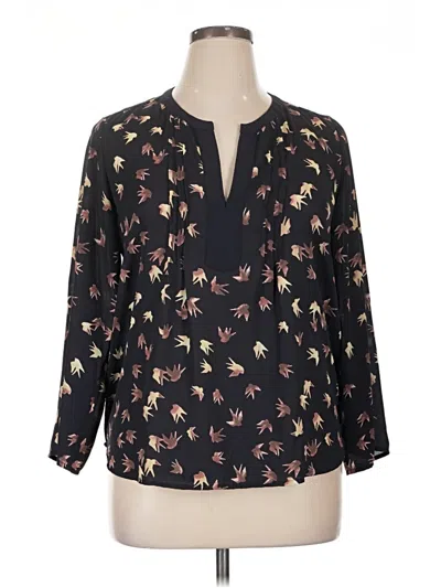Pre-owned Collective Concepts Long Sleeve Blouse In Black