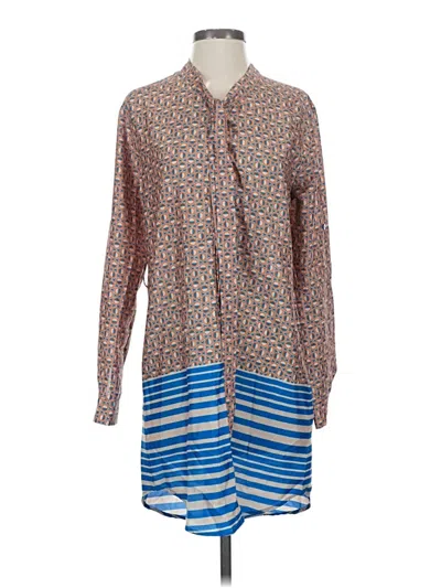 Pre-owned Collective Concepts Long Sleeve Blouse In Blue