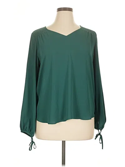 Pre-owned Collective Concepts Long Sleeve Blouse In Green