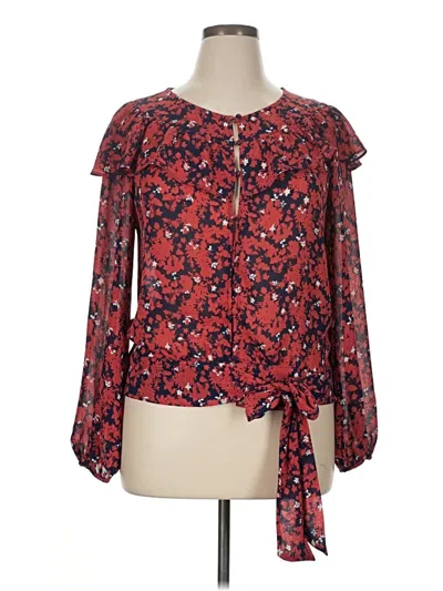 Pre-owned Collective Concepts Long Sleeve Blouse In Red