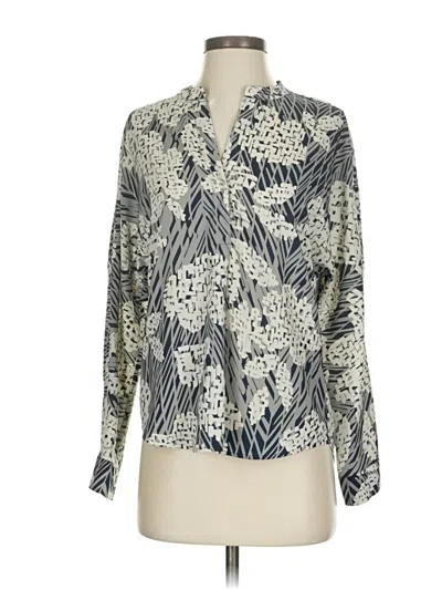 Pre-owned Collective Concepts Long Sleeve Blouse In Silver