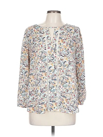 Pre-owned Collective Concepts Long Sleeve Blouse In White