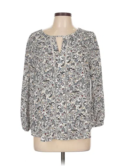 Pre-owned Collective Concepts Long Sleeve Blouse In White