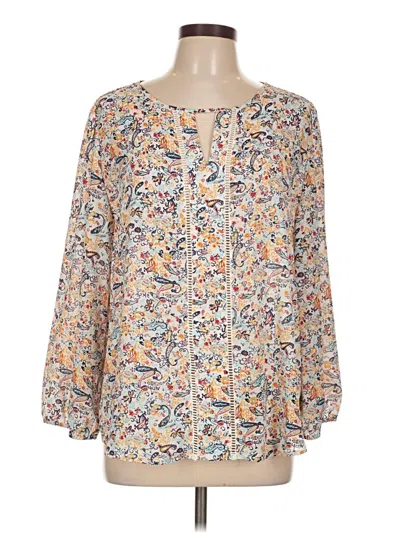 Pre-owned Collective Concepts Long Sleeve Blouse In White