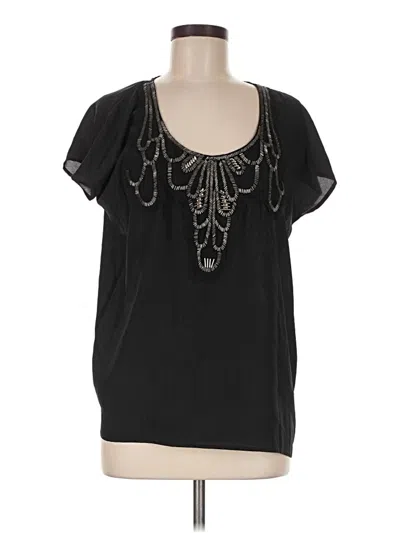 Pre-owned Collective Concepts Short Sleeve Blouse In Black
