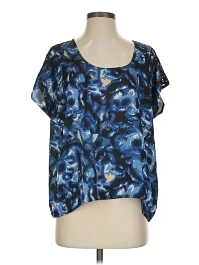 Pre-owned Collective Concepts Short Sleeve Blouse In Blue
