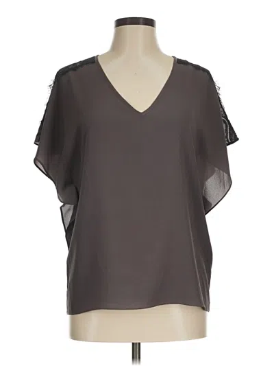 Pre-owned Collective Concepts Short Sleeve Blouse In Gray