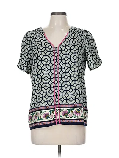 Pre-owned Collective Concepts Short Sleeve Blouse In Green