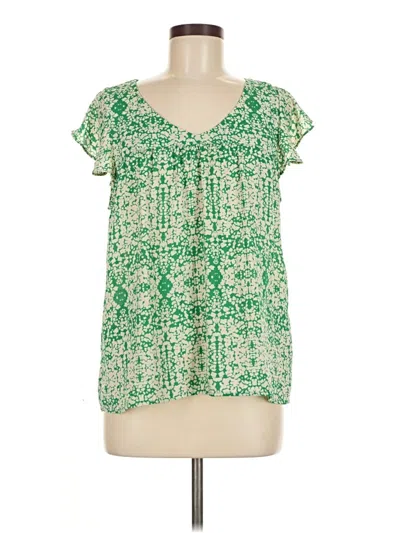 Pre-owned Collective Concepts Short Sleeve Blouse In Green