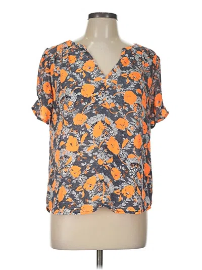 Pre-owned Collective Concepts Short Sleeve Blouse In Orange