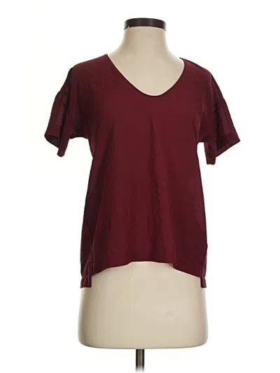 Pre-owned Collective Concepts Short Sleeve Top Burgundy V-neck Tops