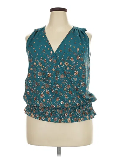 Pre-owned Collective Concepts Sleeveless Blouse In Teal