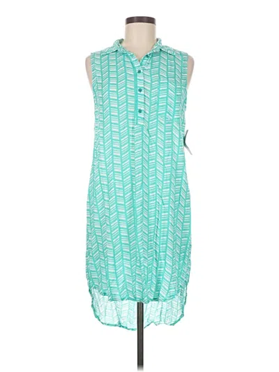 Pre-owned Collective Concepts Sleeveless Button Down Shirt In Teal