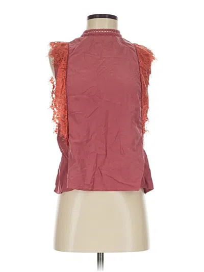 Pre-owned Collective Concepts Tank Top Burgundy Halter Neckline Tops