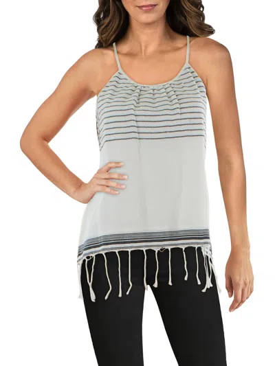 Collective Concepts Womens Cotton Striped Tunic Top In Grey
