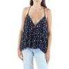 Collective Concepts Womens Polka Dot Racerback Tank Top In Blue