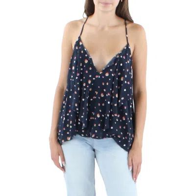 Collective Concepts Womens Polka Dot Racerback Tank Top In Blue