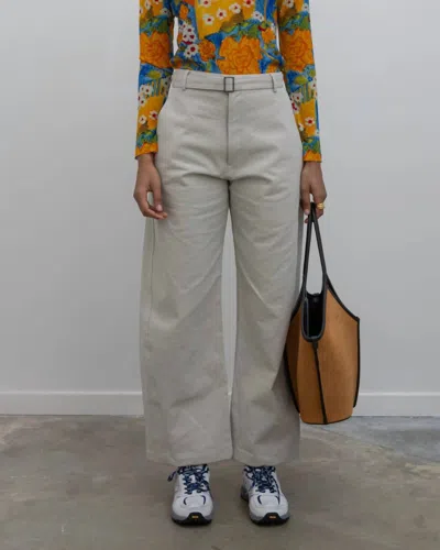 Collective Curved Belted Chino Pants In Light Gray