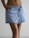Collective Denim Asymmetrical Mini Skirt In Blue