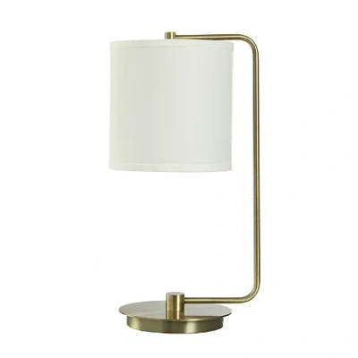 Collective Design By Stylecraft Brass Finish Metal Desk Lamp In Yellow