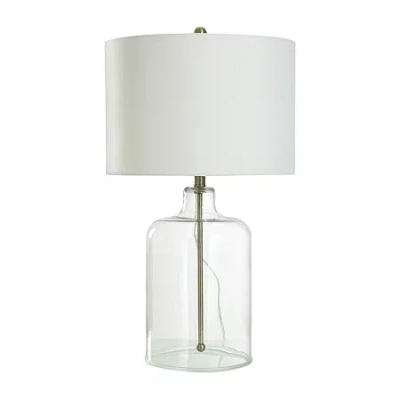 Collective Design By Stylecraft Glass With Gold Metal Rod Table Lamp