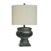 Collective Design By Stylecraft Oval Charcoal Pottery Table Lamp In Green