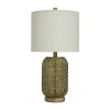 Collective Design By Stylecraft Pierced Gold Metal Table Lamp In Yellow