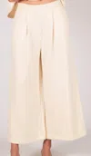 Collective Modal Wide Leg Culotte Pants In Eggshell